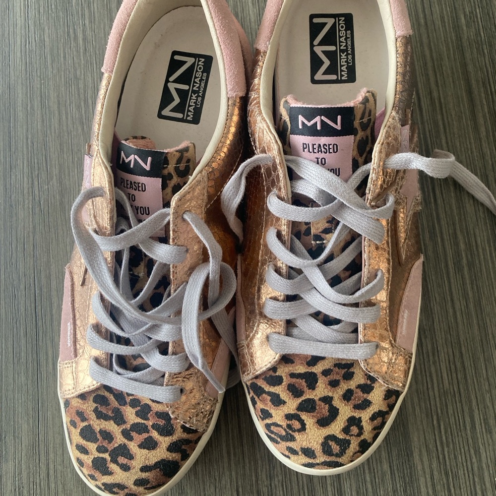 Mark Nason Women's Pink and Leopard Sneakers Gently Worn